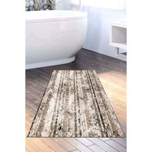 Özbience Kaymaz Taban Banyo Halısı Pamuk Modern Kahve MU147