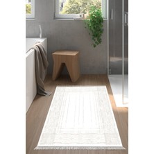 Özbience Saçaklı Yeşil Banyo Halısı, Kaymaz Taban, Modern Tasarım, Şık ve Konforlu