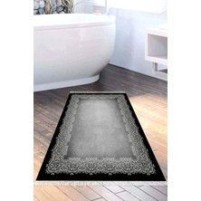 Özbience Yıkanabilir Kaymaz Taban Banyo Paspası, Modern Gri, Eko Trend Djt