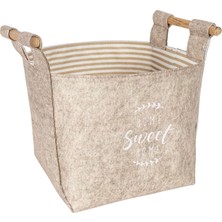 Özbience Keçe Tahta Saplı Diktörtgen Mini Kutu, Dekoratif ve Şık Tasarım