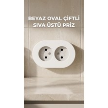 Moresun Buğz Beyaz Ikili Topraklı Priz Duvar Tipi Modern Tasarım