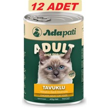 Adapati Kedi Konserve Tavuk Etli Yetişkin Kedi Maması 400 gr 12 ADET