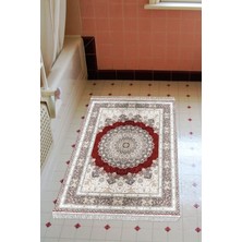 Özbience Yıkanabilir Kaymaz Taban Banyo Paspası, Osmanlı Kırmızı, Eko Trend Djt