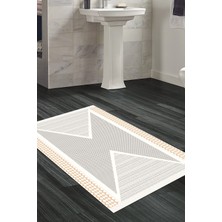 Özbience Kaymaz Taban Banyo Halısı, Modern Pamuk Tasarım, Krem Renkli, Şık ve Konforlu