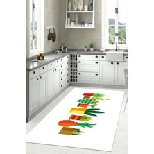 Özbience Yıkanabilir, Kaymaz Tabanlı Çiçek Desenli Salon ve Mutfak Halısı