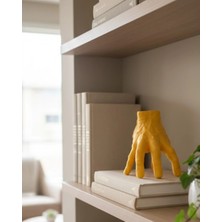 Moresun Buğz 3D Sarı El Dekoratif Biblo 17X16 cm Modern Ev Aksesuarı