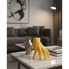 Moresun Buğz 3D Dekoratif Sarı El Obje 17X16 cm Şık ve Dikkat Çekici Tasarım