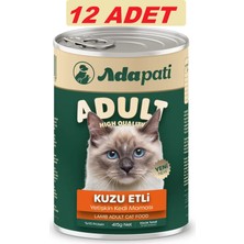 Adapati Kedi Konserve Kuzu Etli Yetişkin Kedi Maması 400 gr 12 ADET