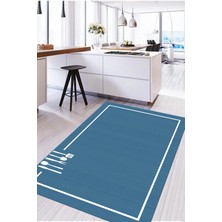 Özbience Yıkanabilir, Kaymaz Taban, Sade ve Desenli Salon Mutfak Halısı