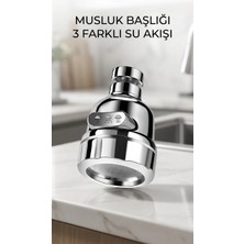 Moresun Buğz Döner Krom 3 Fonksiyonlu Su Tasarruflu Mutfak Lavabo Aparatı