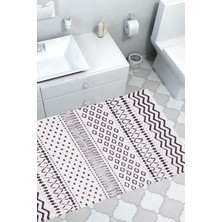 Özbience Fuşya Pamuk Banyo Halısı, Kaymaz Taban, Yumuşak ve Şık Tasarım