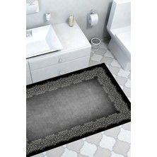 Özbience Kaymaz Taban Banyo Halısı, Pamuklu, Modern, Gri, Konforlu ve Şık Dizayn