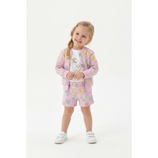 Papatya Desenli Ceket Şort Takım