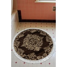 Özbience Yıkanabilir Kaymaz Tabanlı Yuvarlak Banyo Paspası, Eko Trend Djt