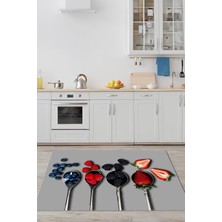 Özbience Yıkanabilir Meyve Desenli Dijital Kaymaz Modern Salon ve Mutfak Halısı