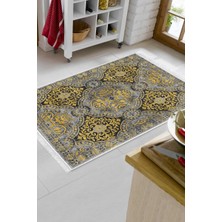 Özbience Yıldız Desenli Kaymaz Taban Mutfak Halısı Sarı, Modern ve Şık Tasarım