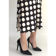 Mç Plus Pley Siyah Rugan Stiletto Ayakkabı