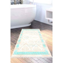 Özbience Yıkanabilir Kaymaz Tabanlı Banyo Paspası, Turkuaz Renk, Eko Trend Djt