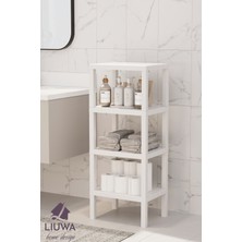 Özbience Vesken Ombeg 4 Katlı Ahşap Görünüm Mutfak ve Banyo Raf Ünitesi