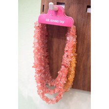 Gül Kuvars Kırıktaş Doğal Taş Kolye