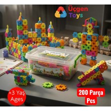 Üçgen Toys Building Blocks 200 Parça Eğitici Lego Seti +3Yaş+Montessori Oyuncak+Renkleri Birleştirilebilir+Yapı Seti