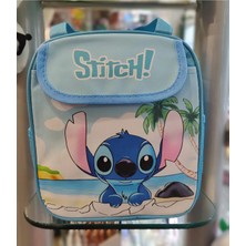 Ada Çanta Kırtasiye Beslenme Çantası Stitch Figürlü Ön Cepli Izoleli Sıcak Soğuk Koruma Geniş Kapasiteli AD201202