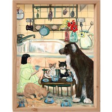 Özbience El Yapımı Ahşap Çay Temalı Duvar Tablo, Ev ve Salon Dekorasyonu Için Perfect