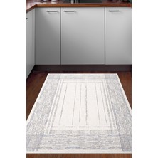 Özbience Yıldız Desenli Mavi Kaymaz Taban Mutfak Halısı, Şık ve Dayanıklı Tasarım