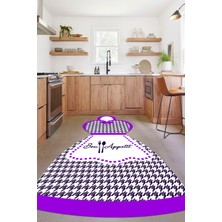 Özbience Baskılı Mutfak Önlük, Yıkanabilir, Kaymaz Taban, Salon ve Mutfak Yolluk Halı