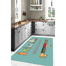 Özbience Desenli Yıkanabilir Kaymaz Taban Mutfak ve Salon Halısı