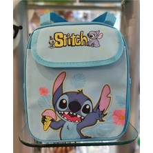Ada Çanta Kırtasiye Beslenme Çantası Stitch Figürlü Ön Cepli Izoleli Sıcak Soğuk Koruma Geniş Kapasiteli AD201202