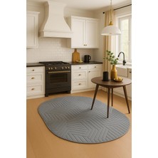 Özbience Modern Yuvarlak Dekoratif Halı, Kaymaz Taban, Yıkanabilir, Salon Için