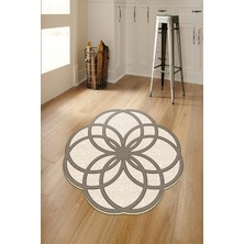 Özbience Figürlü Yuvarlak Özel Kesim Halı 113 Kahve, Şık ve Kaliteli Dekorasyon Parçası