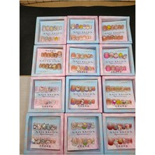 Özbience Kawaii Lüx Takma Tırnak Seti, Çocuklar Için Kendinden Yapışkanlı 12'li