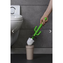 Özbience Şık ve Doğal Tasarımlı Kaktüs Temalı Wc Fırça Seti