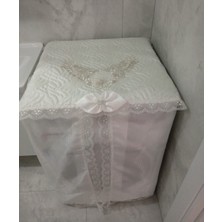 Özbience Güllü Fransız Güpürlü Çamaşır ve Kurutma Makinesi Örtüsü 65X80