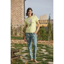 Liyuza Desenli ve Baskılı "yoga Sport" Pijama Takımı