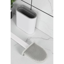 Katilus Beyaz Renk Klozet Temizleme Fırçası Bükülebilir Silikon Wc Klozet Fırçası