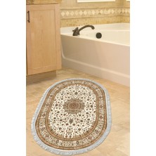 Özbience Yıkanabilir Kaymaz Taban Oval Banyo Paspası, Eko Trend Djt Kahve