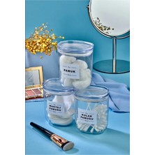 Özbience 3'lü Dekoratif Kulak ve Makyaj Pamuğu Saklama Kutusu