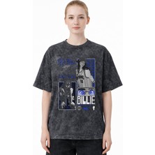 Sevbano Hit Me Hard And Soft Billie Eilish Şarkıcı Baskılı Unisex Oversize Eskitme Yıkamalı Tişört