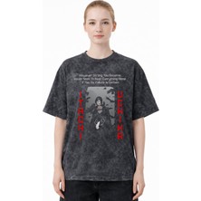 Sevbano Itachi Uchiha Naruto Anime Baskılı Unisex Oversize Eskitme Yıkamalı Tişört