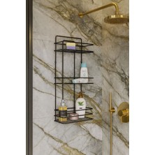 Özbience Paslanmaz 3 Katlı Banyo Duş Rafı, Yapışkanlı Duvar Organizer