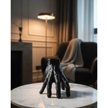 Alvo Store Buğz 3D Modern Siyah El Heykeli 27X22 cm Konsol ve Raf Üstü Dekor