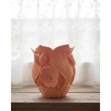 Alvo Store Buğz Turuncu Floral Tasarımlı 3D Vazo Şık Ev Dekorasyon Aksesuarı