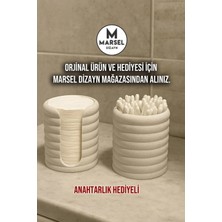 Özbience Mermer Beyazı Banyo ve Makyaj Düzenleyici Seti, 8,5 Cm, Kar Anahtarlık Hediye