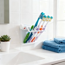 Özbience Pratik Duvara Monte Banyo Fırçalık ve Macunluk Organizer