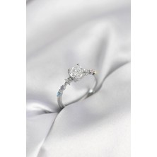 Alvo Store Buğz Tek Taş Model Zirkon Taşlı Gümüş Renk Kadın Yüzük