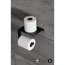 Özbience Siyah Metal Duvara Monte Tuvalet Kağıtlığı, Modern ve Dayanıklı Banyo Düzenleyici