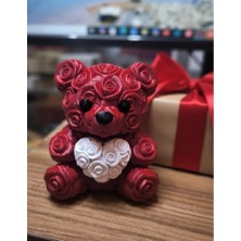 Alvo Store Buğz 10 cm 3D Kalp Tutan Ayıcık Dekoratif Sevgililer Günü Hediyesi